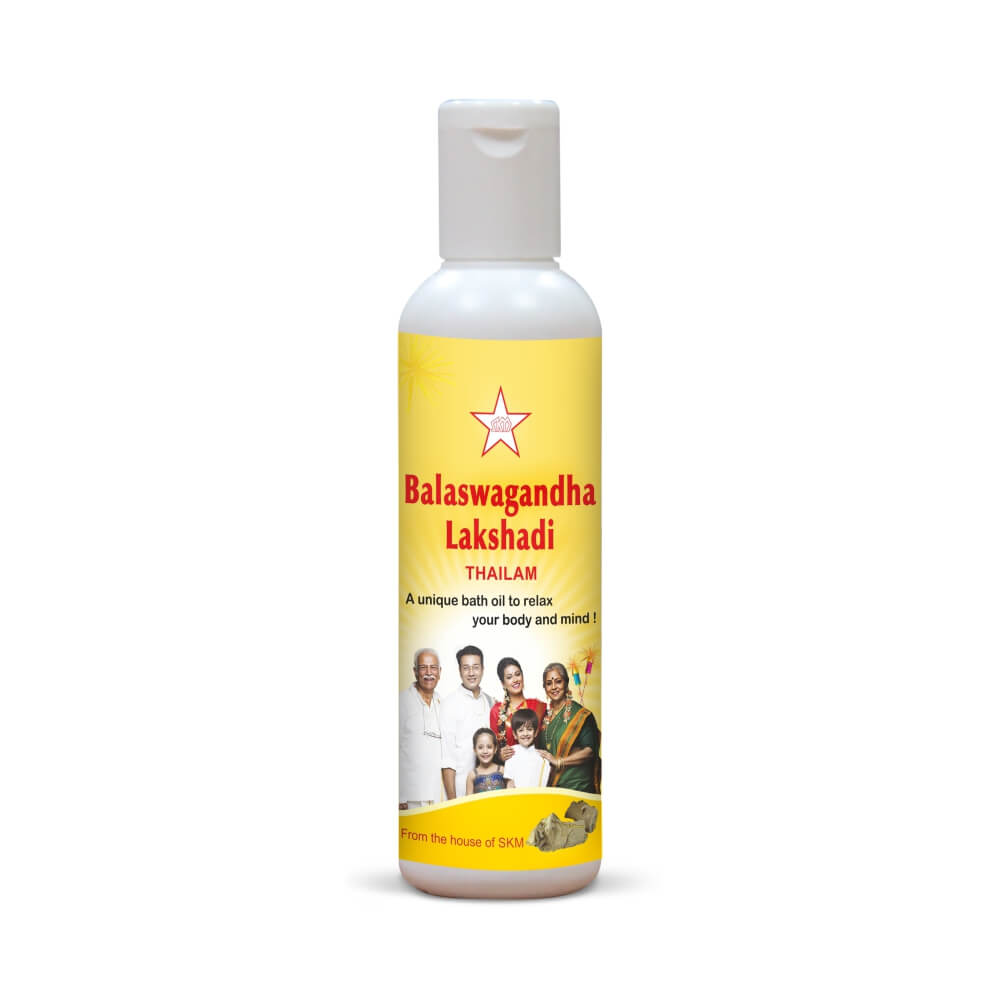 S-Aswagandha Bala Lakshadhi- Thailam (100ml) is a traditional Ayurvedic remedy containing the herb Aswagandha, also known as Indian Ginseng. This remedy is known for its calming effects that boost energy and endurance levels.