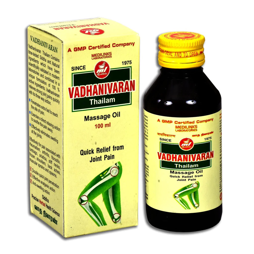 Vadhanivaran Thailam is an effective herbal oil that promotes hair growth and reduces hair loss. Its unique blend of natural ingredients nourishes the scalp, strengthens hair follicles, and improves hair texture. Experience healthier, thicker, and more lustrous hair with Vadhanivaran Thailam.