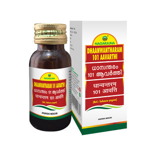 Experience the powerful blend of traditional Ayurvedic ingredients in Dhaanwantharam 101 Aavarthi Drops. With a well-researched formulation, these drops promote overall wellness by supporting digestion and immune function. Its natural and herbal ingredients provide a safe and effective addition to your daily routine.