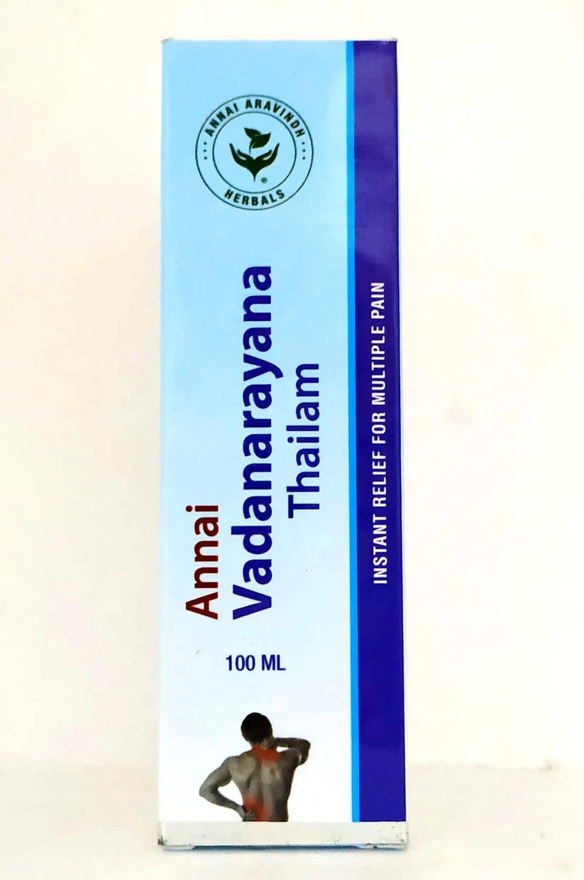 Annai vadanrayana thailam is a traditional herbal oil used in Ayurvedic medicine. It is known for its rejuvenating and nourishing properties, promoting overall wellness and health
