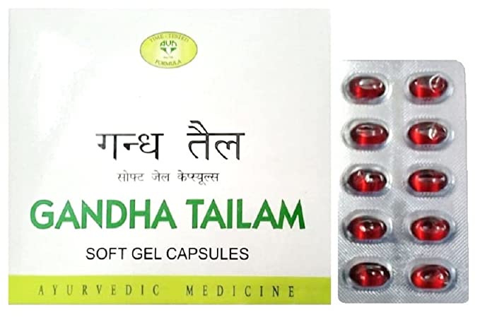 Gandha Thailam Soft Gel Capsules are a convenient way to experience the therapeutic benefits of this traditional Ayurvedic herbal oil. Made with a unique blend of natural ingredients, these soft gel capsules offer a gentle and effective solution for promoting overall wellness. With a professional tone, our expertly formulated capsules provide a safe and reliable way to support your health.