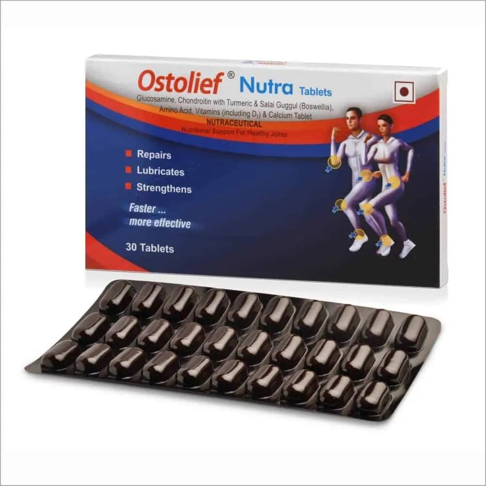 Ostolief Nuta Tablets provide effective relief for joint pain and stiffness. With a blend of natural ingredients, these tablets work to reduce inflammation and improve overall joint health. Scientifically formulated, it's the perfect choice for anyone looking to alleviate discomfort and improve mobility. Try Ostolief Nuta Tablets today for a healthier, more active lifestyle.