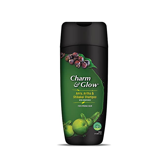 Expertly formulated, Charm Glow Amla Shikakai Shampoo nourishes and strengthens hair with the power of amla and shikakai extracts. Experience 35% less hair fall and 70% more hair growth with every use. Say goodbye to dull, weak hair and hello to healthy, shiny locks.