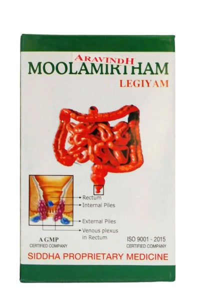 Moolamirtham Legiyam by Aravindh Herbal is a Siddha herbal medicine, it is used to treat all types of piles/ Haemorrhoids and fistula and anal fissure.