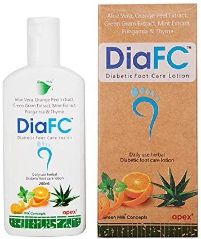 Dia fc Diabetic Foot Care Lotion is a scientifically formulated lotion designed specifically for individuals with diabetes. It helps to moisturize and protect the feet, reducing the risk of infections and complications. Made with carefully selected ingredients, this lotion is gentle and effective, keeping your feet healthy and nourished.