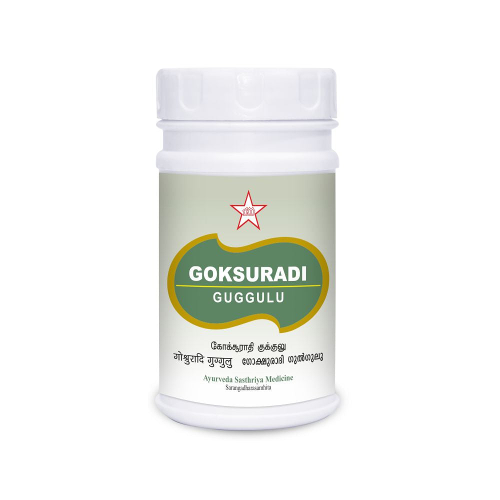 Gokshuradi Guggulu is an effective in Renal Colic and Urinary Disorders, Dysuria. It is useful in Calculus, Gout, Leucorrhoea and spermatic disorders. Gokshuradi guggulu is a balanced blend of Ayurvedic herbs widely used in Ayurveda since time immemorial. This herbal preparation has been used in Ayurveda to maintain the health of genital system and urinary tract. It helps to detoxify, supports heal