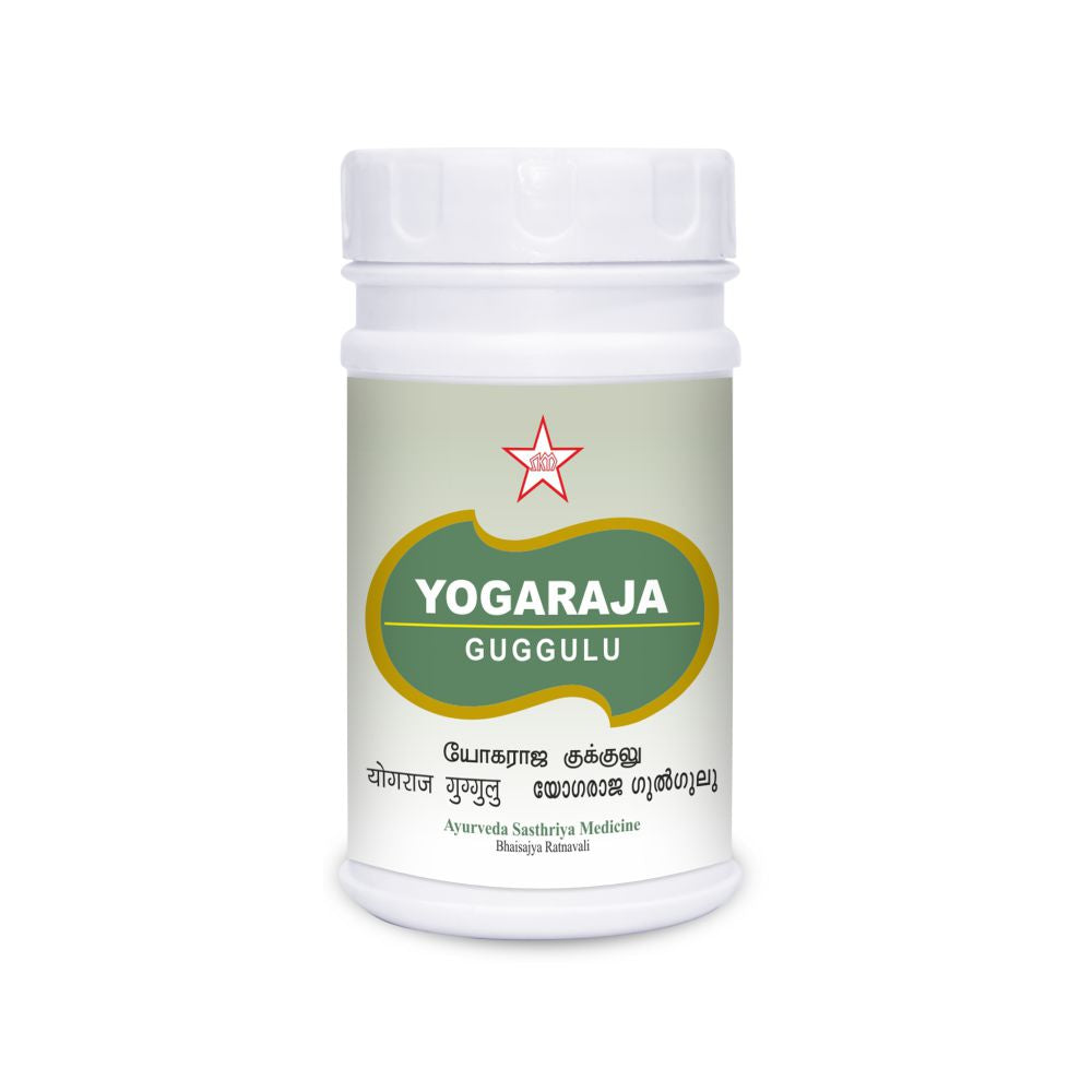 Yogaraj Guggulu is the traditional Ayurvedic formula for balancing vata in the joints, nerves, and muscles. It is a powerful detoxifying and rejuvenating combination that has a special affinity for the musculoskeletal system. Its main ingredients, chitrak, triphala, and vidanga are combined with gugguluto remove deep-seated vata from the tissues. They also act to nourish and strengthen the system, supporting the overall health and proper function of the joints, nerves, and muscles.