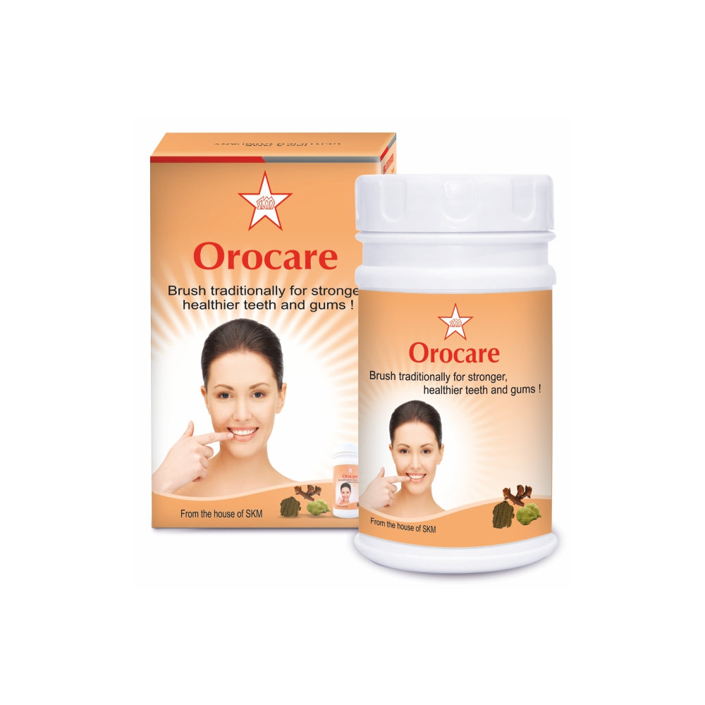 Orocare Tooth Powder is a special blend of natural ingredients that effectively whitens teeth and removes plaque. It is formulated with Calcium Carbonate, Apricot Extract, and Enzymes which are proven to strengthen teeth and promote gum health, reducing sensitivity and providing the ultimate protection against decay.
