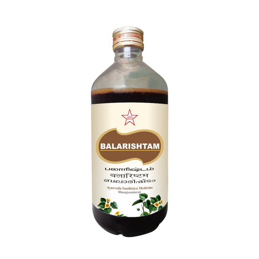 Balarishtam is a good therapeutic measure for paralysis, arthritic disorders, and spinal disorders. It helps to manage the cervical spondylosis, frozen shoulder, low backache, knee pain due to osteoarthritis, etc. Additionally, it has restorative action and improves body strength and nourishes the Vata organs. It's a time-tested remedy, backed up by centuries of Ayurvedic wisdom. S-Balarishtam's natural ingredients have been specifically chosen to soothe pain, improve mobility, and restore strength.
