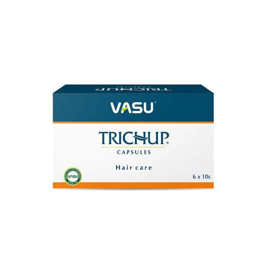 Vasu Trichup Capsule is an ayurvedic formulation that is recommended for healthy hair. Useful in hair loss, drug-induced hair loss, premature greying of hair, rough hair, and dandruff.