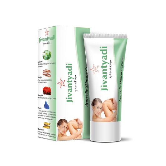 Jivantyadi Yamakam is an Ayurvedic medicine that is used for application in various skin ailments like eczema, psoriasis, contact dermatitis, hives, allergic rashes, etc. In short-sightedness.