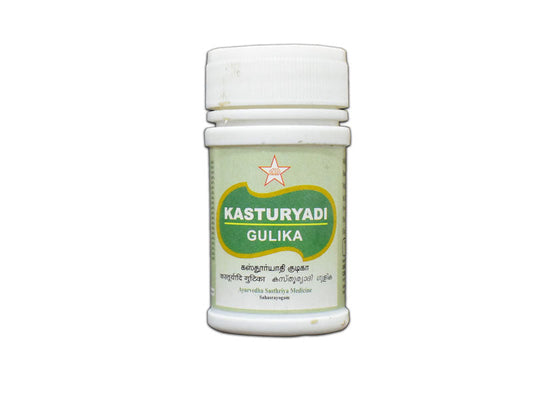 Kasturyadi Gulika is an ayurvedic tablet that has proven to be effective in relieving muscular pain and improving joint health. It helps reduce stiffness and pain and improves flexibility and mobility in affected body parts. These tablets are 100% natural and contain pure herbal ingredients, making them safe and effective for long-term use.