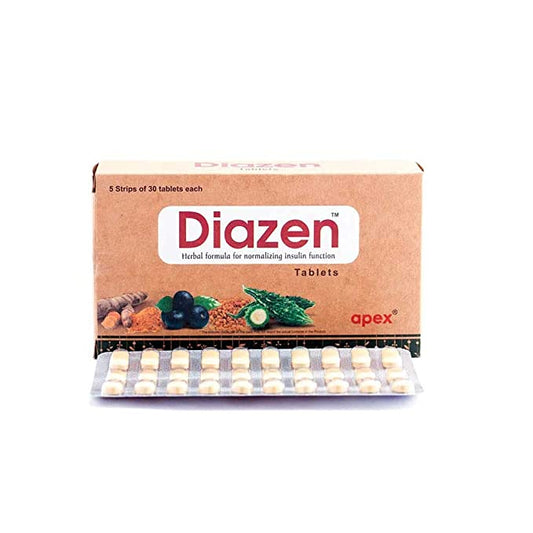 Diazen is now your partner in helping you control blood sugar. Tired of diets and sacrifices on sweet treats? Use Diazen Plus and manage blood sugar with ease. High blood sugar or Hyperglycemia can throw your routine off balance. Filled with the benefits of Ayurvedic herbs and medicine, Diazen Plus helps you manage a healthy blood sugar level and comes in a convenient dosage form.